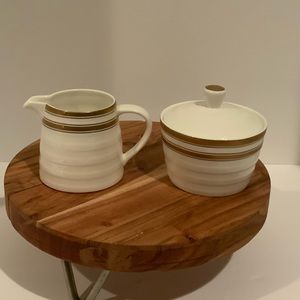 Ralph Lauren Cream & Gold Cream and Sugar.